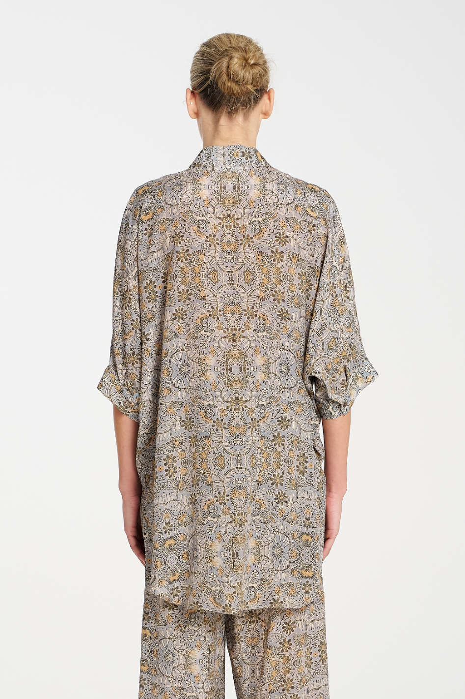 Mela Purdie Villa Overshirt Spinifex Print Silk
