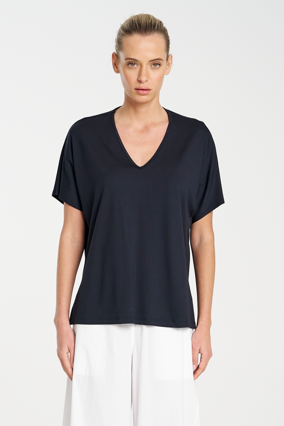 Mela Purdie Wedge Shell in Matte Jersey French Navy
