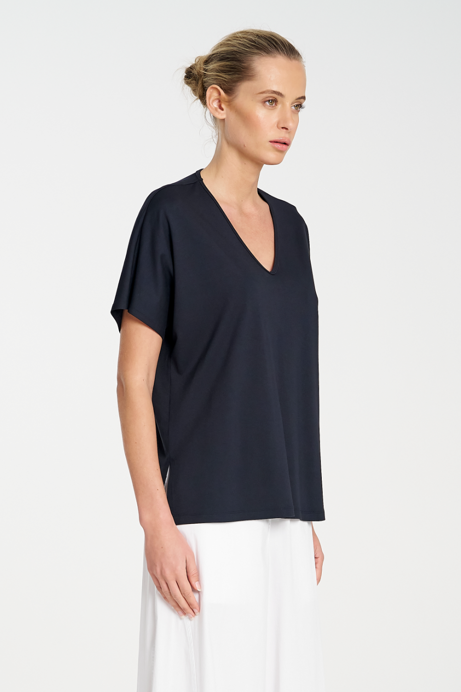 Mela Purdie Wedge Shell in Matte Jersey French Navy
