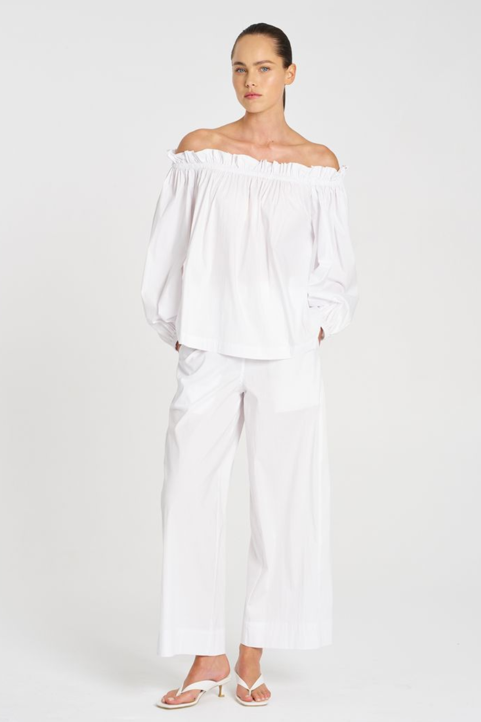 Mela Purdie Wide Cross Pant | Microprene | White