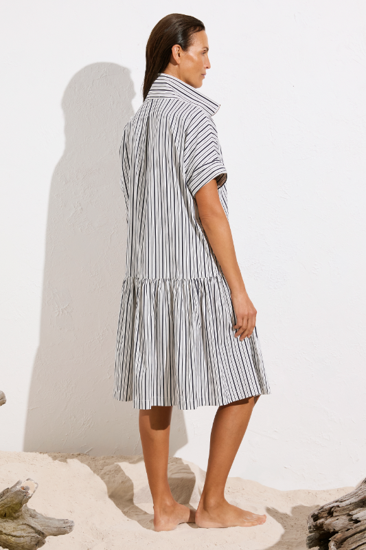 Mela Purdie Zip Botanica Dress | Calico Stripe Popilene