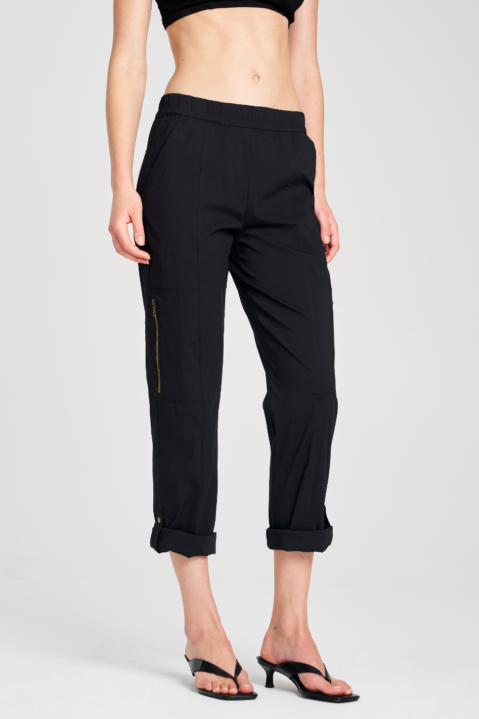 Mela Purdie Zip Cargo Black Microprene