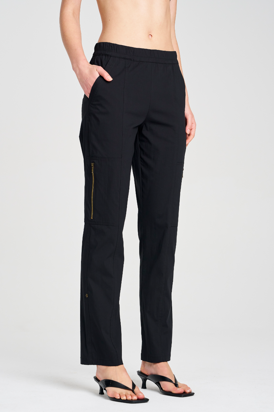 Mela Purdie Zip Cargo Black Microprene
