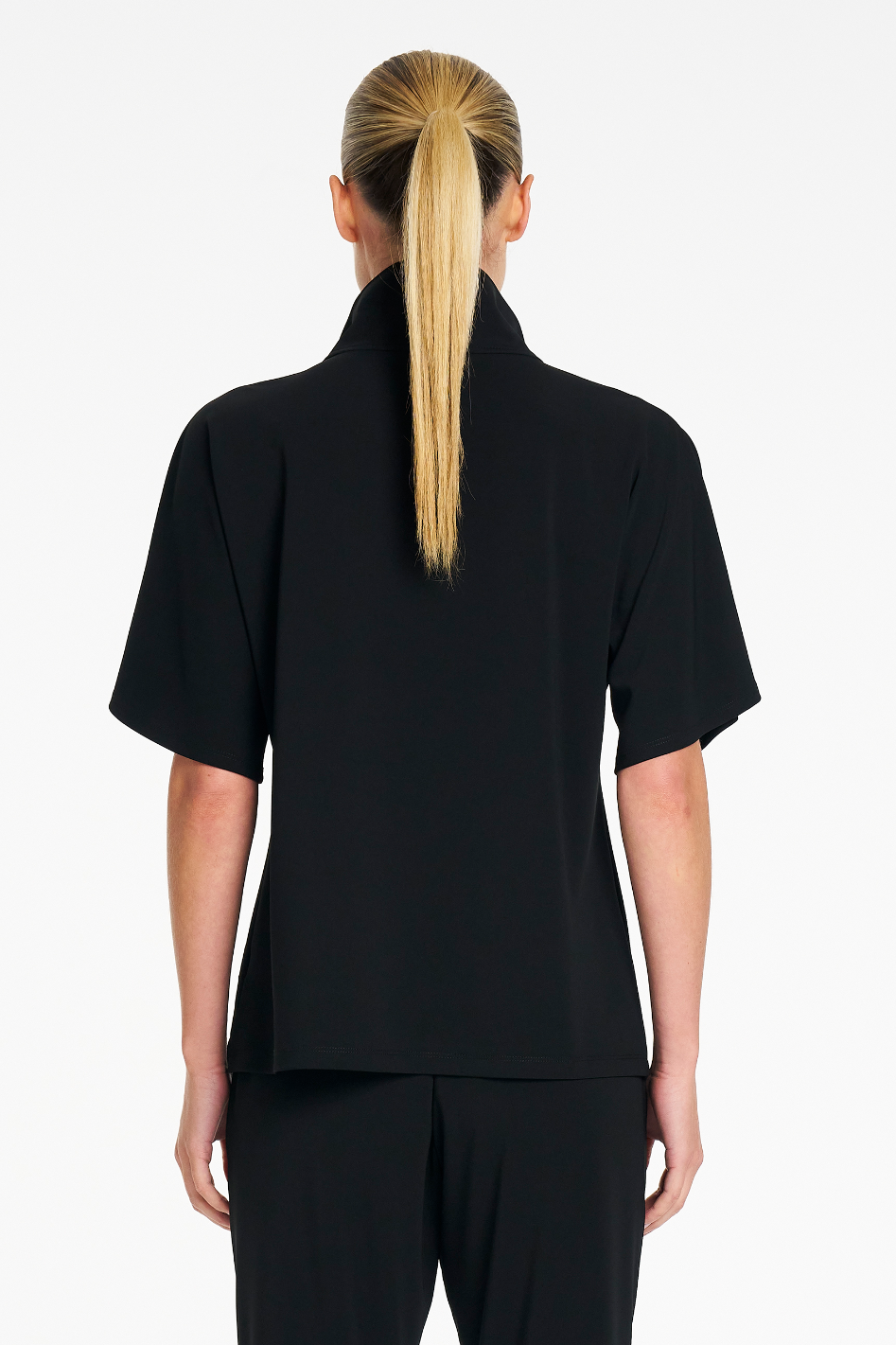 Mela Purdie Zip Flute Shell in Black Powder Knit