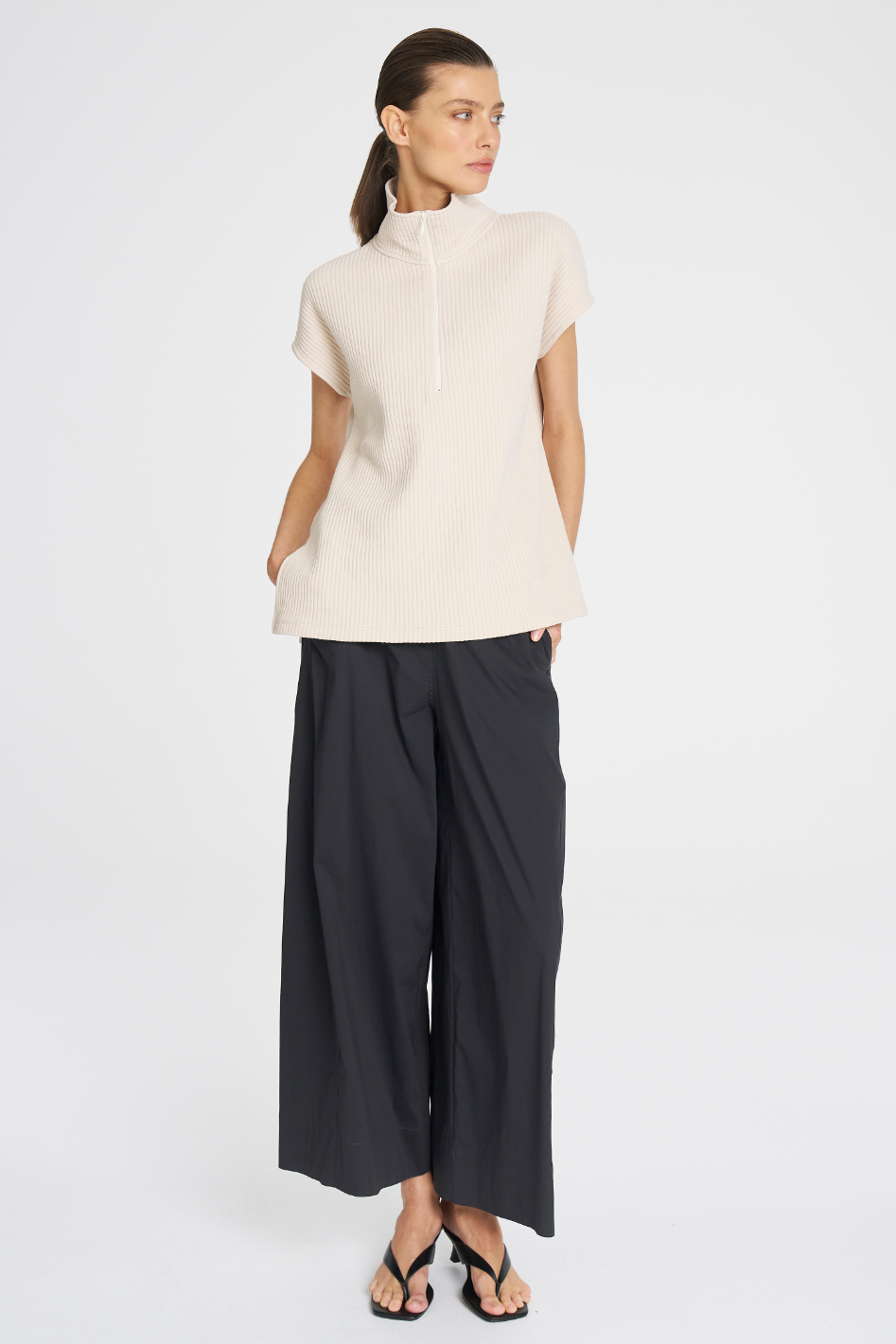 Mela Purdie Zip Front Shell | Cord Knit | Petal
