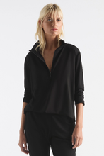 Load image into Gallery viewer, Mela Purdie Zip Front Sweater in Black Powder Knit
