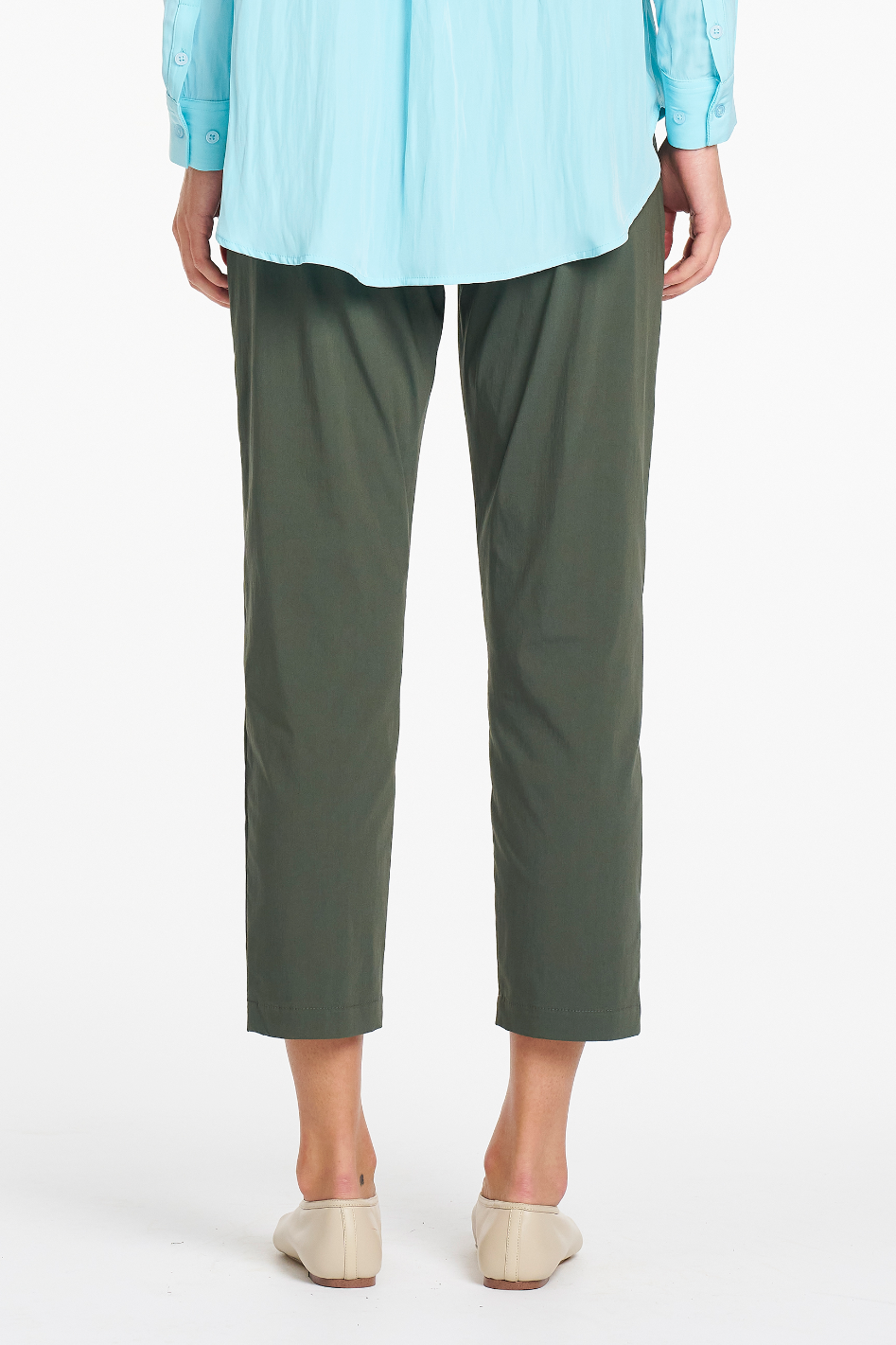 Mela Purdie Zip Tapered Pant in Bayleaf Microprene