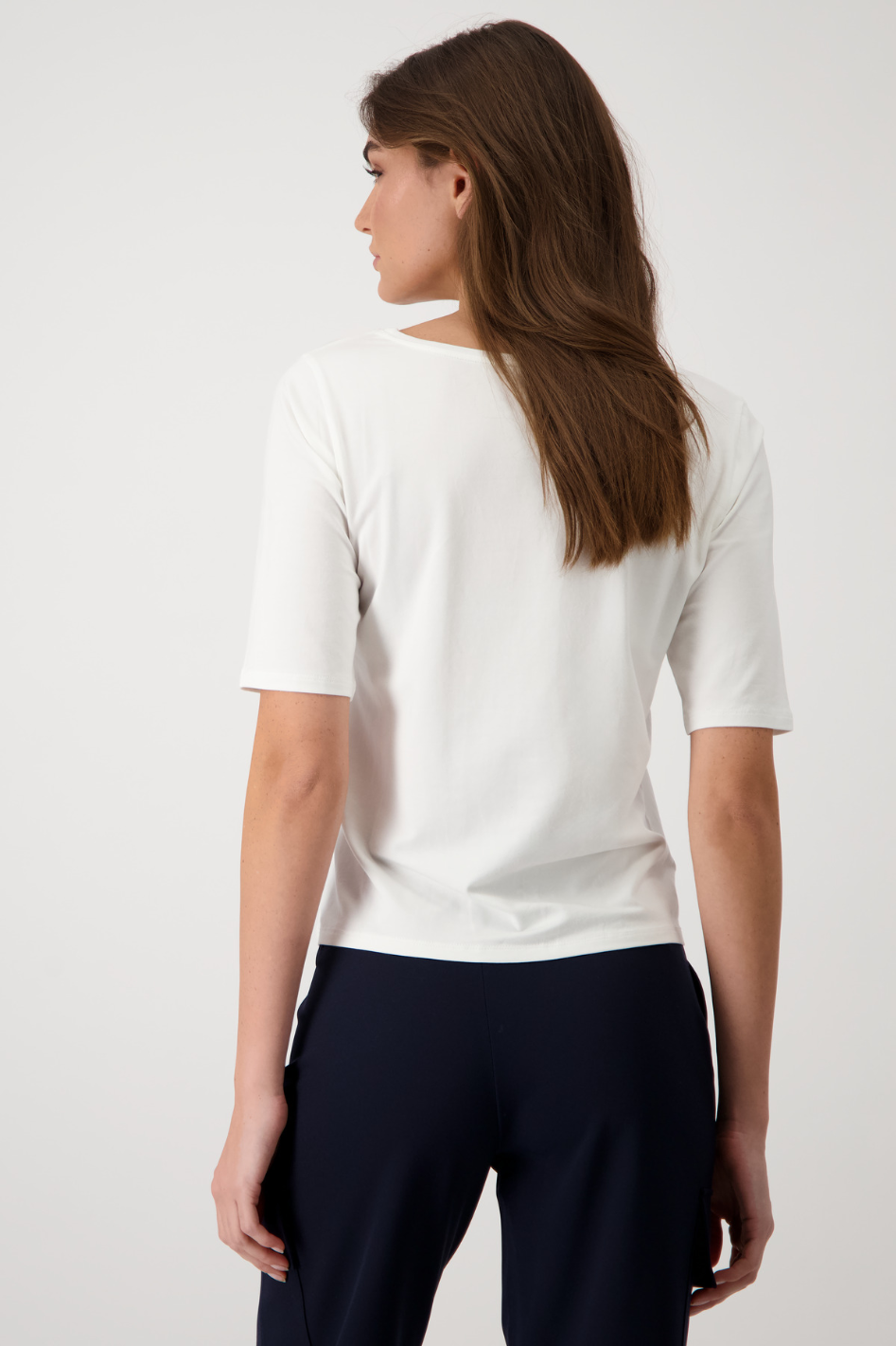 Monari Basic Pima T-Shirt in Off-White