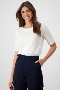 Monari Basic Pima T-Shirt | Off-White | 409369