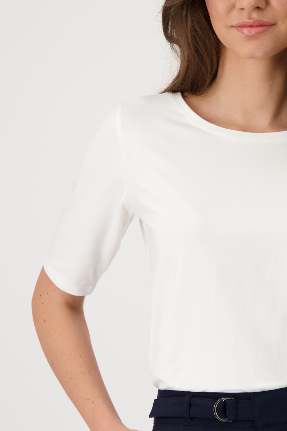 Monari Basic Pima T-Shirt in Off-White