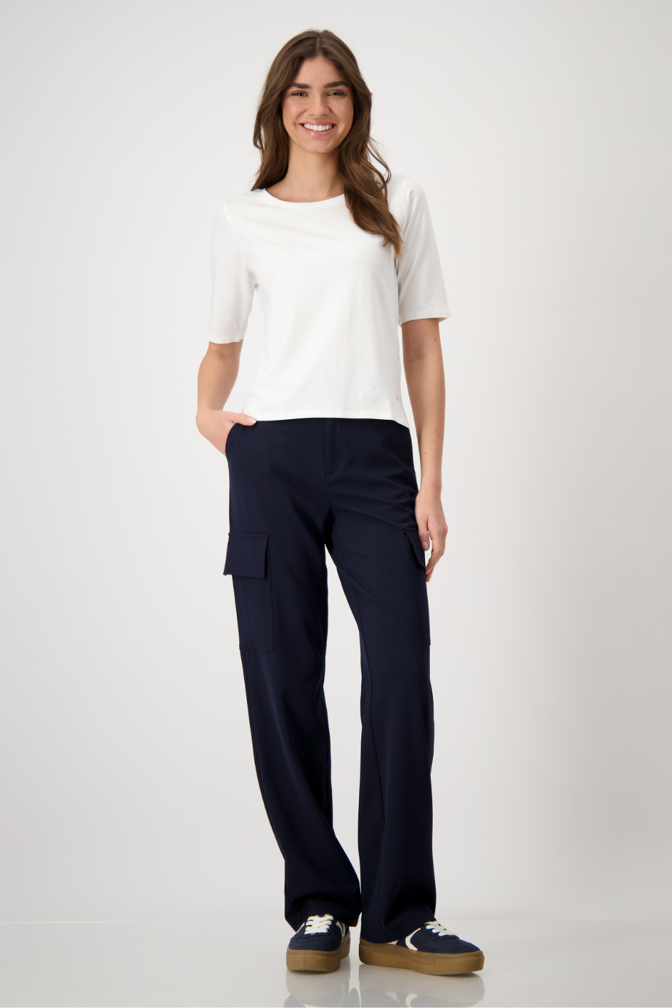 Monari Basic Pima T-Shirt in Off-White