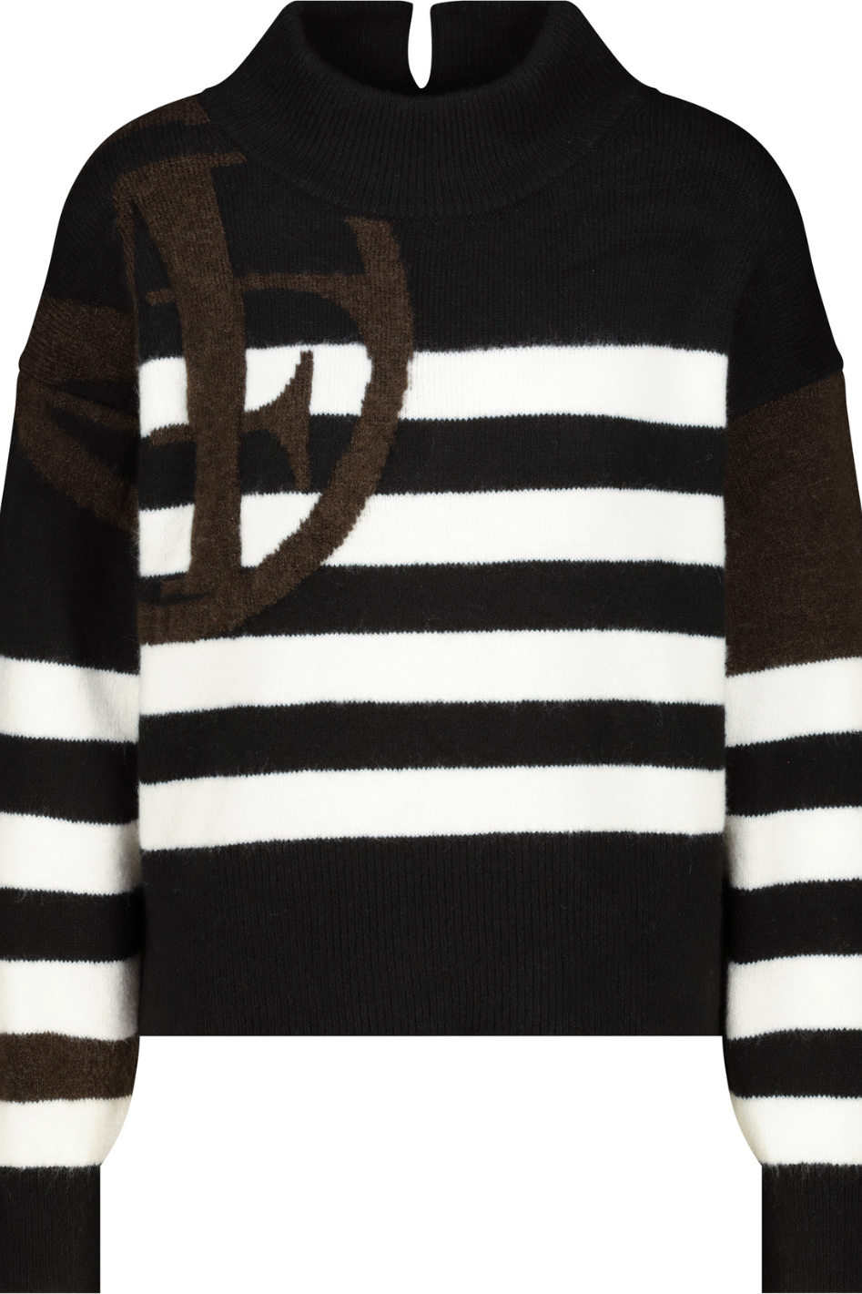 Monari Black Knitted Jumper with Emblem 