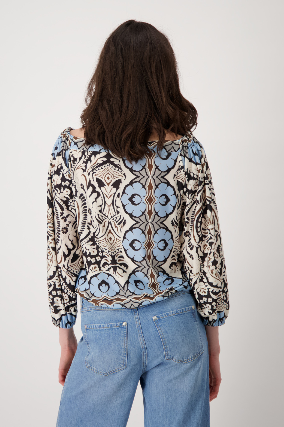 Monari Carmen Blouse in Ornament Print