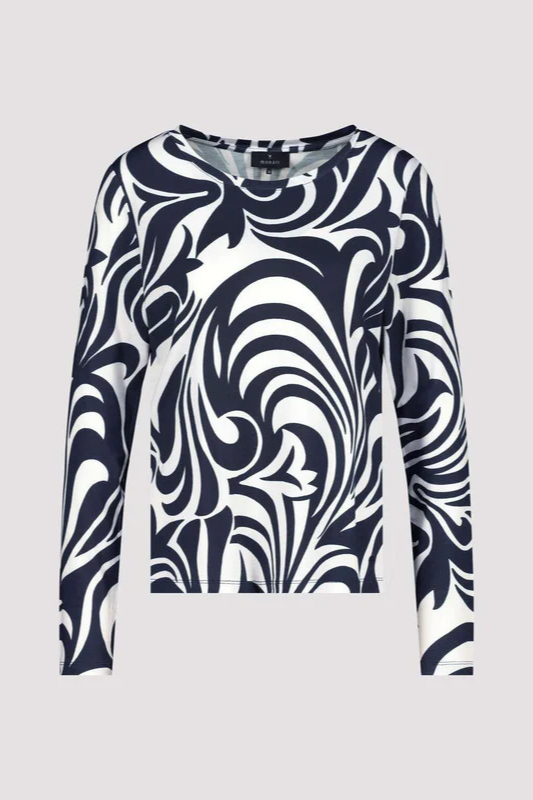 Monari Deep Ocean Ornament Pattern Round Neck T-Shirt | 409089