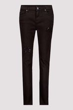 Load image into Gallery viewer, Monari Distressed Jean with Sequin Detail | Espresso | 808301
