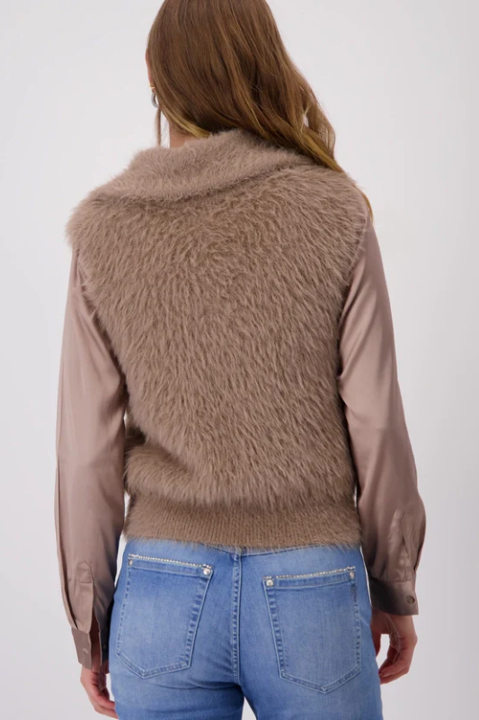 Monari Faux Fur Vest | Milk Chocolate | 808448