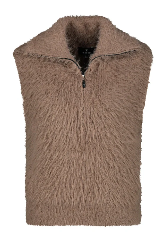Monari Faux Fur Vest | Milk Chocolate | 808448