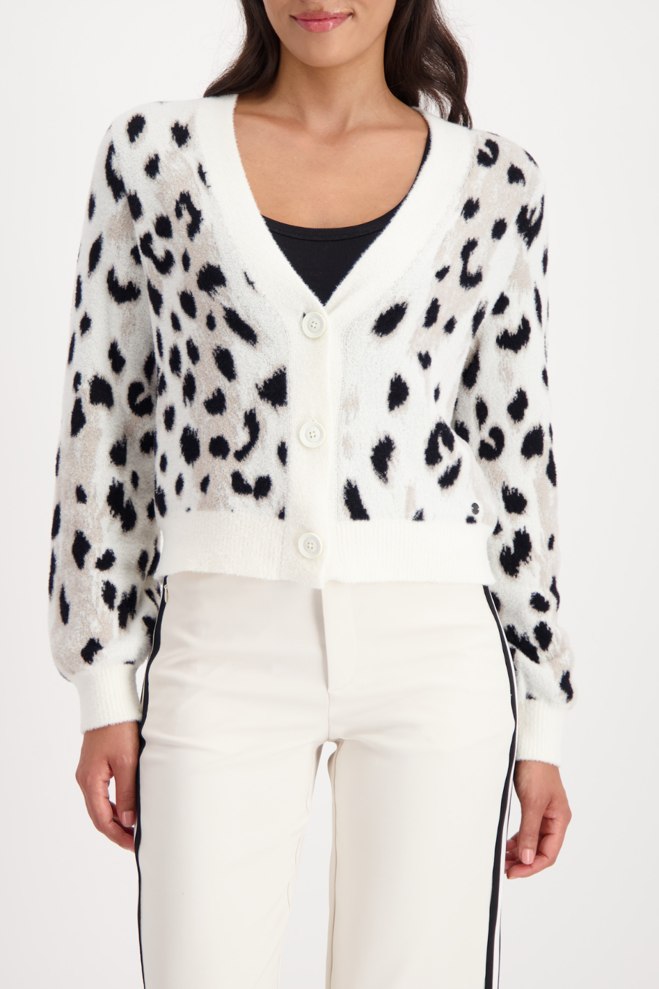 Monari Fluffy Cardigan in Leopard