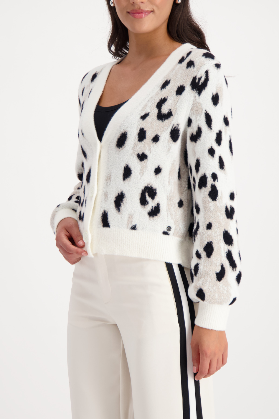 Monari Fluffy Cardigan in Leopard