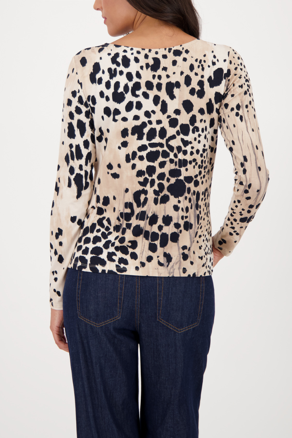 Monari Jersey Long Sleeve Top | Cashmere Pattern | 808739