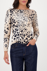 Monari Jersey Long Sleeve Top | Cashmere Pattern | 808739