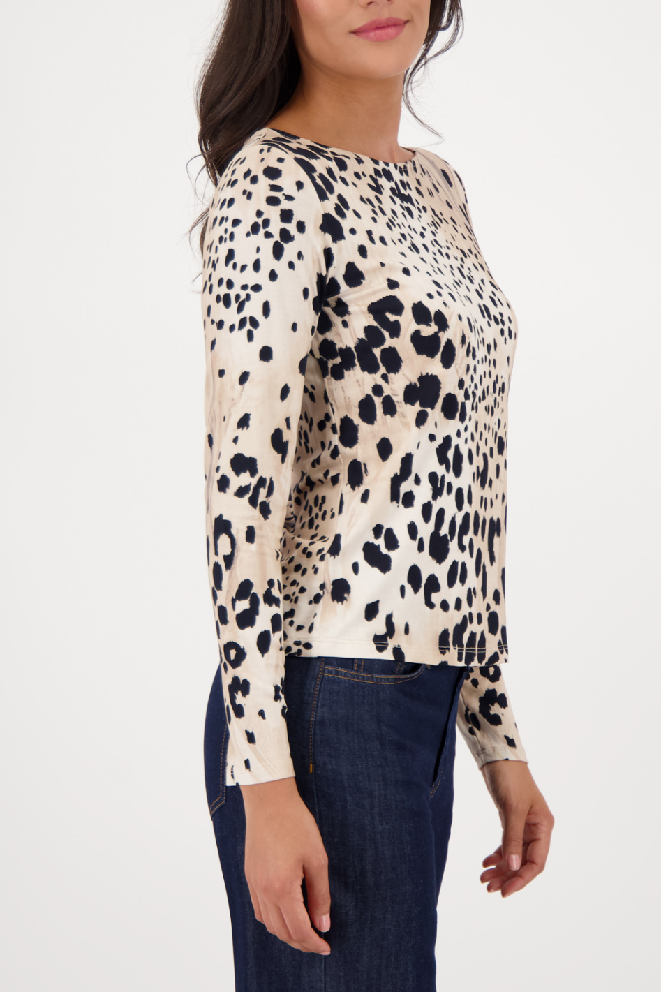 Monari Jersey Long Sleeve Top | Cashmere Pattern | 808739