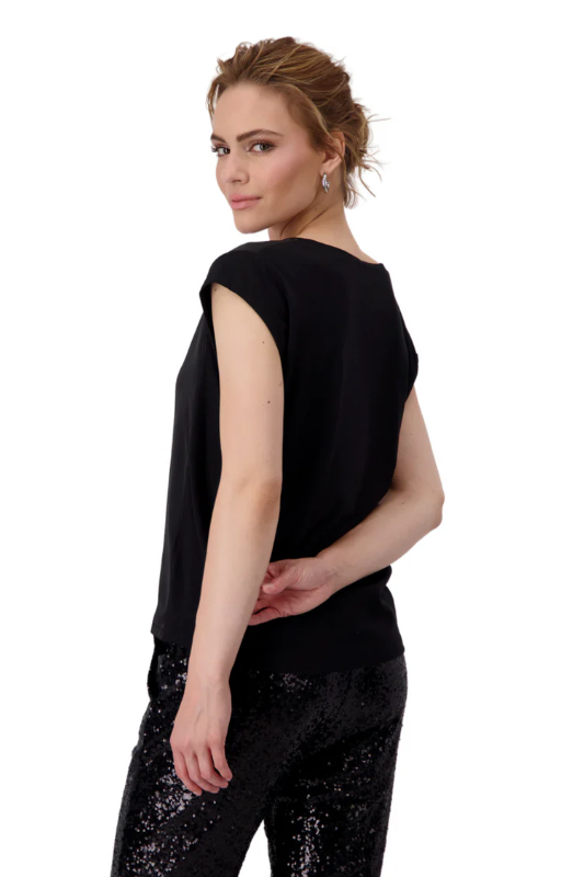 Monari Jersey T-Shirt with Embellishment | Black | 808608