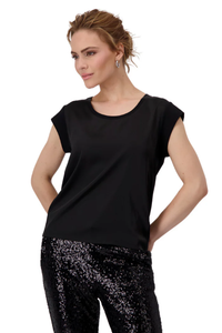 Monari Jersey T-Shirt with Embellishment | Black | 808608
