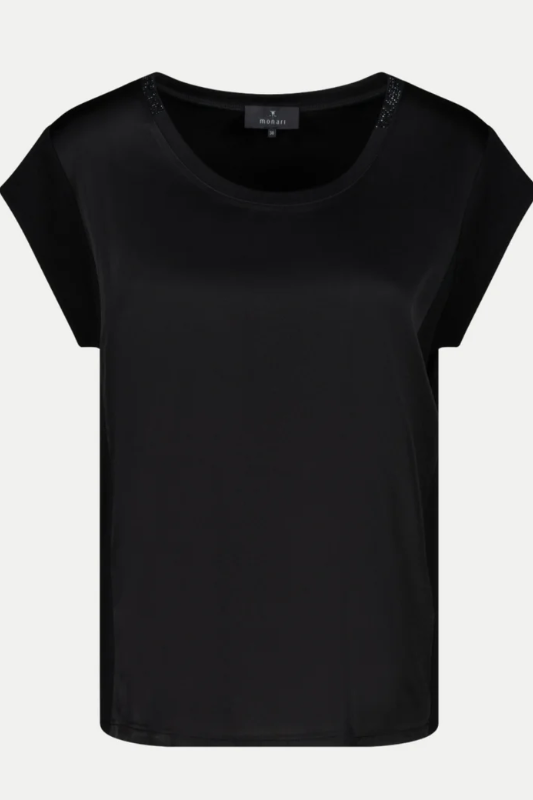 Monari Jersey T-Shirt with Embellishment | Black | 808608