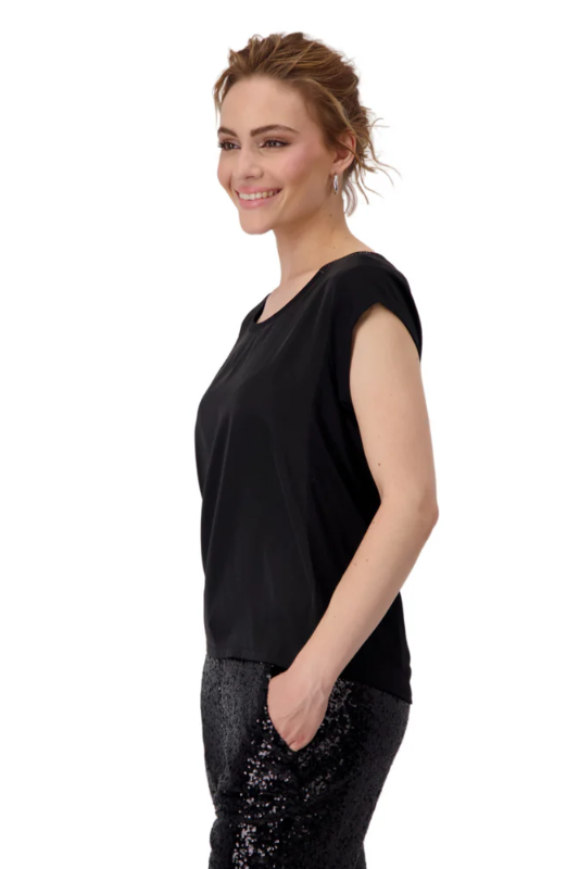 Monari Jersey T-Shirt with Embellishment | Black | 808608