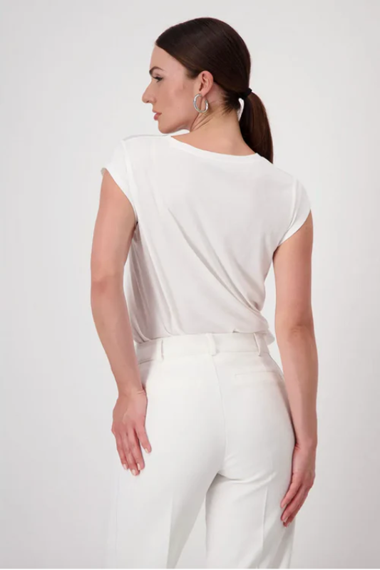 Monari Jersey T-Shirt with Embellishment | Off-White | 808608