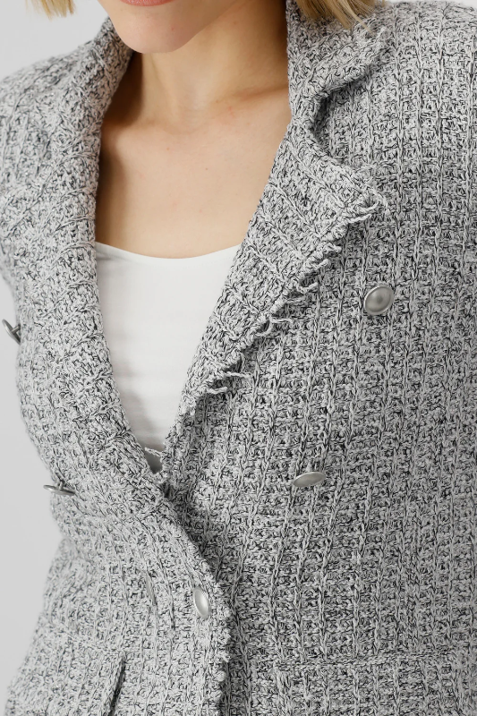 Monari Knitted Jacket | Chrome 808697