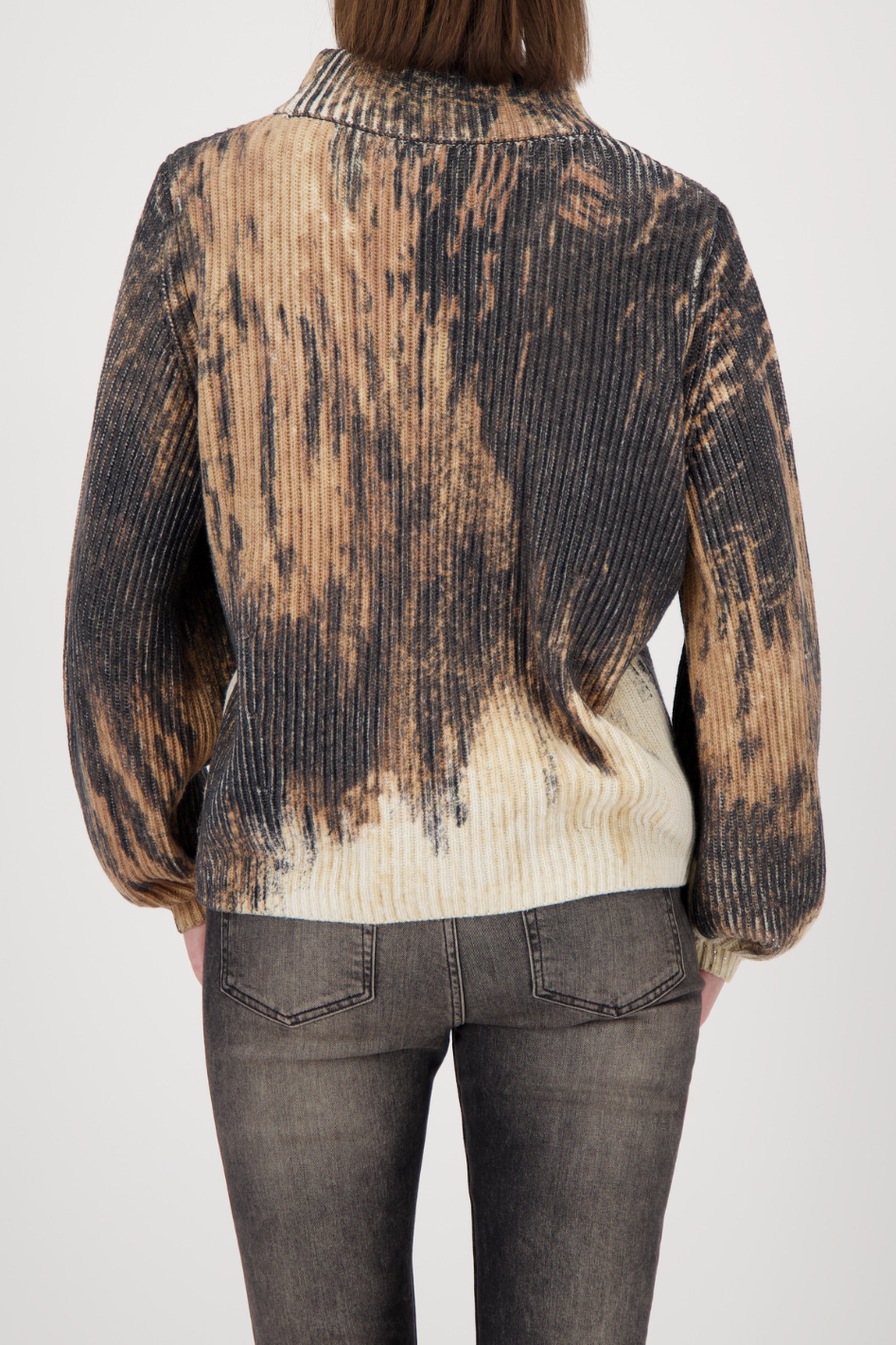 Monari Knitted Jumper with Brown Gradient Print 