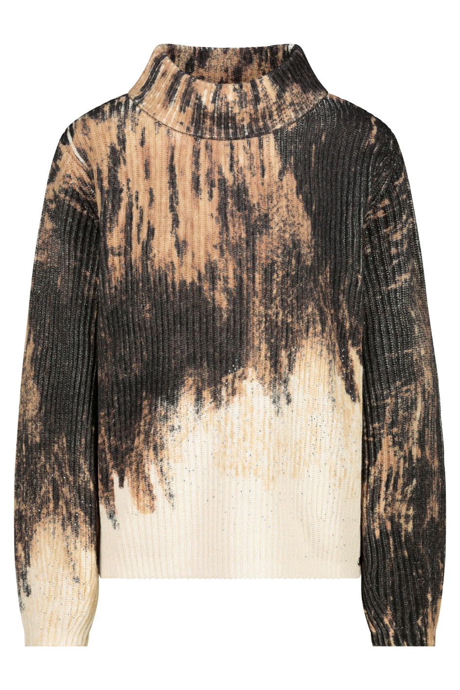 Monari Knitted Jumper with Brown Gradient Print 
