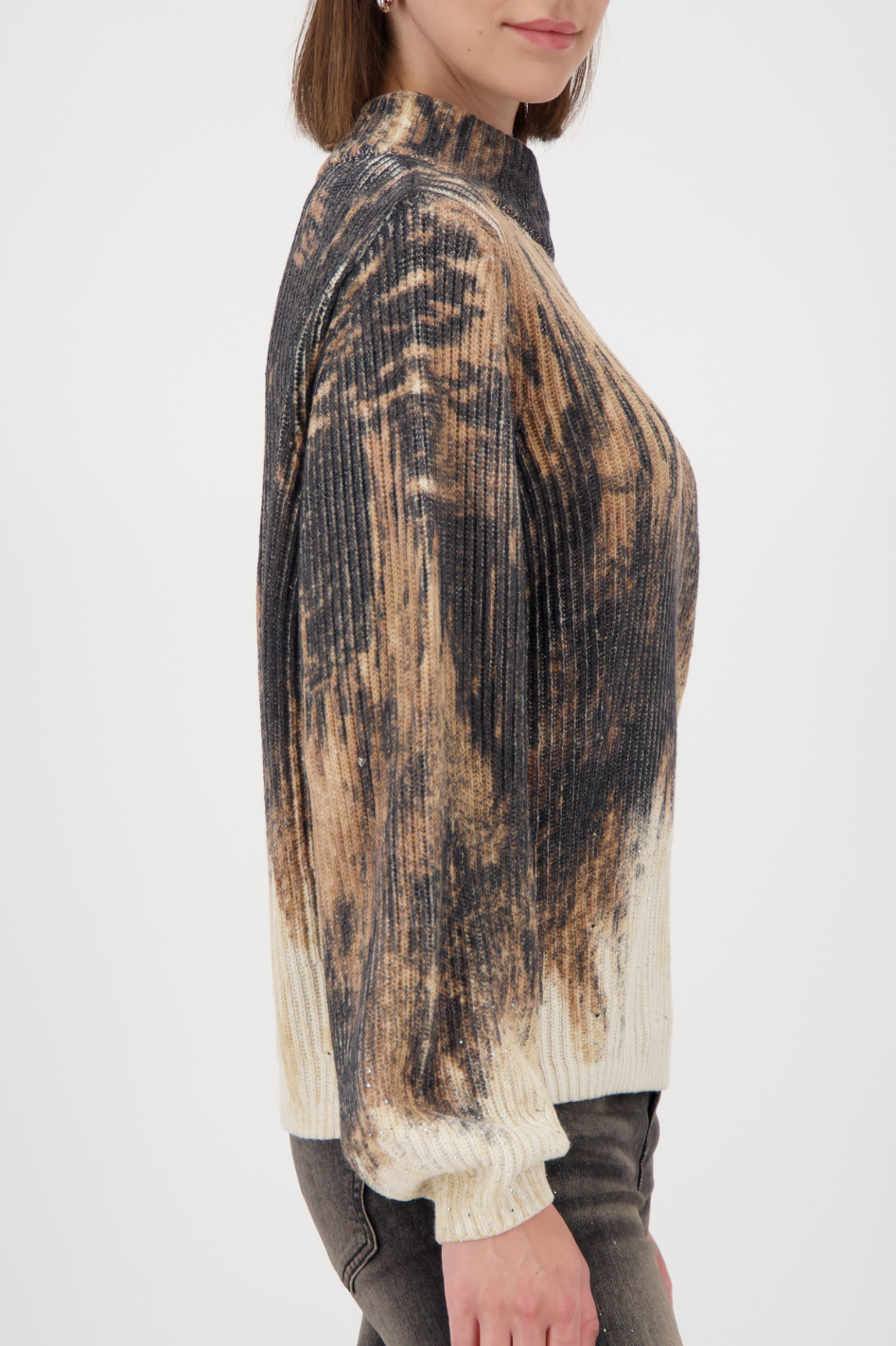 Monari Knitted Jumper with Brown Gradient Print 