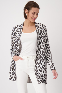 Monari Knitted Open Cardigan | Leopard Print | 409280
