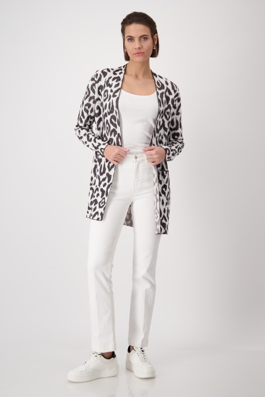 Monari Knitted Open Cardigan | Leopard Print | 409280