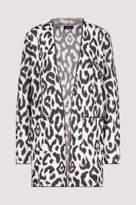 Monari Knitted Open Cardigan | Leopard Print | 409280