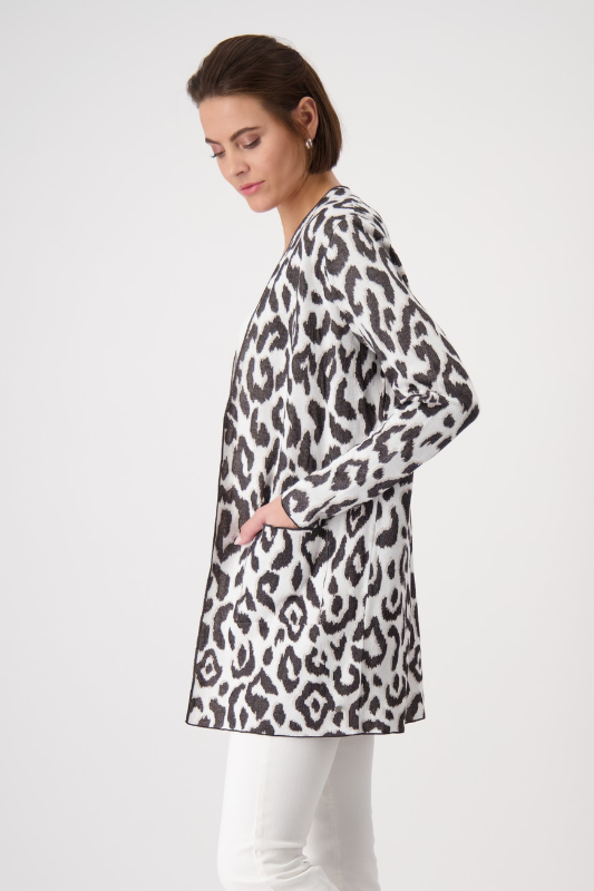 Monari Knitted Open Cardigan | Leopard Print | 409280