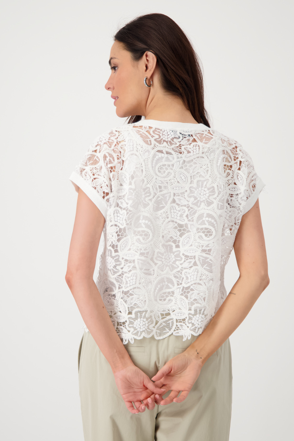 Monari Lace Tee in Cream