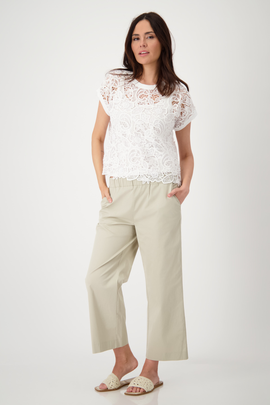 Monari Lace Tee in Cream