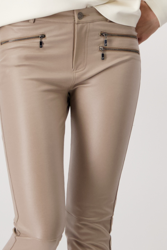 Monari Leather Look Trousers | Milk Chocolate | 808419