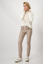 Load image into Gallery viewer, Monari Leather Look Trousers | Milk Chocolate | 808419

