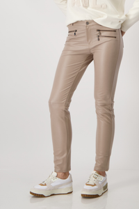 Monari Leather Look Trousers | Milk Chocolate | 808419