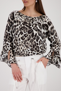 Monari Leopard Blouse | Coffee | 410801