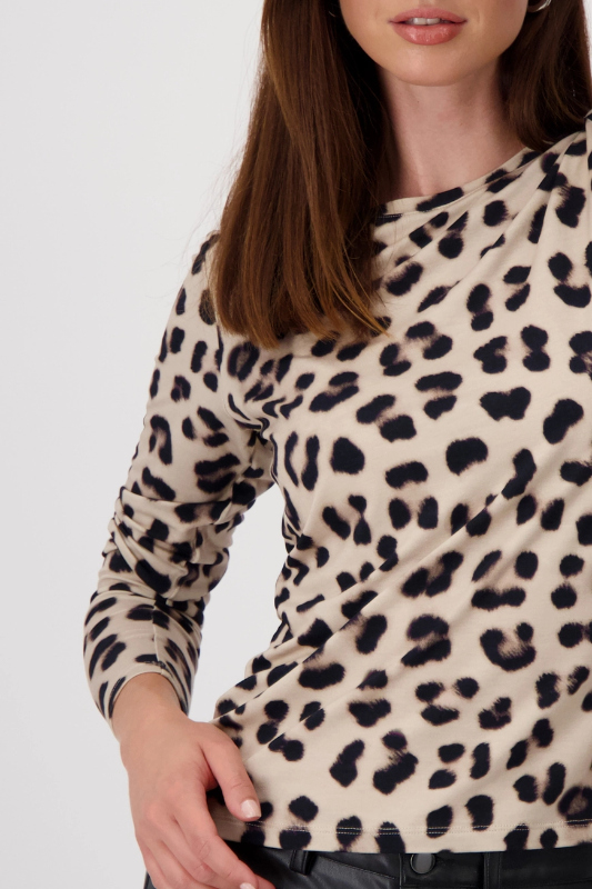 Monari Leopard Print Top | Milk Chocolate | 808598MNR