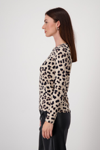 Load image into Gallery viewer, Monari Leopard Print Top | Milk Chocolate | 808598MNR

