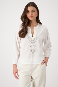 Monari Embellished Lightweight Blouse | Cream | 409653