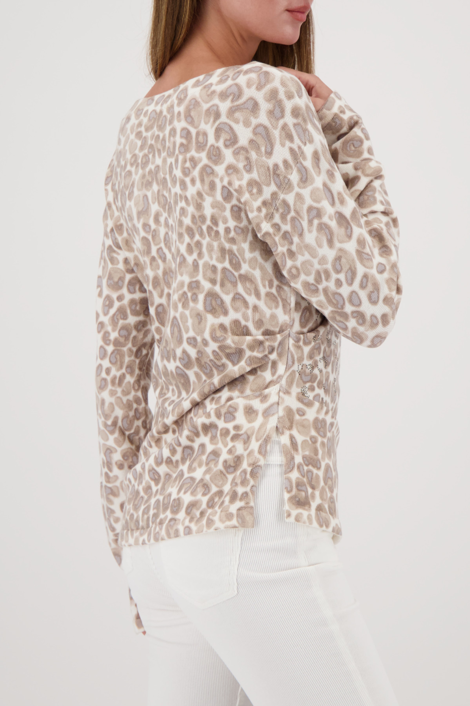 Monari Long-Sleeve Sweater in Leopard Print