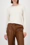 Monari Long-Sleeve with Knitted Collar in Almond